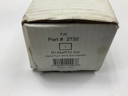 FJC 2732 Automotive A/C Refrigerant Hand Turn Oil & Dye Injector, 2 Oz