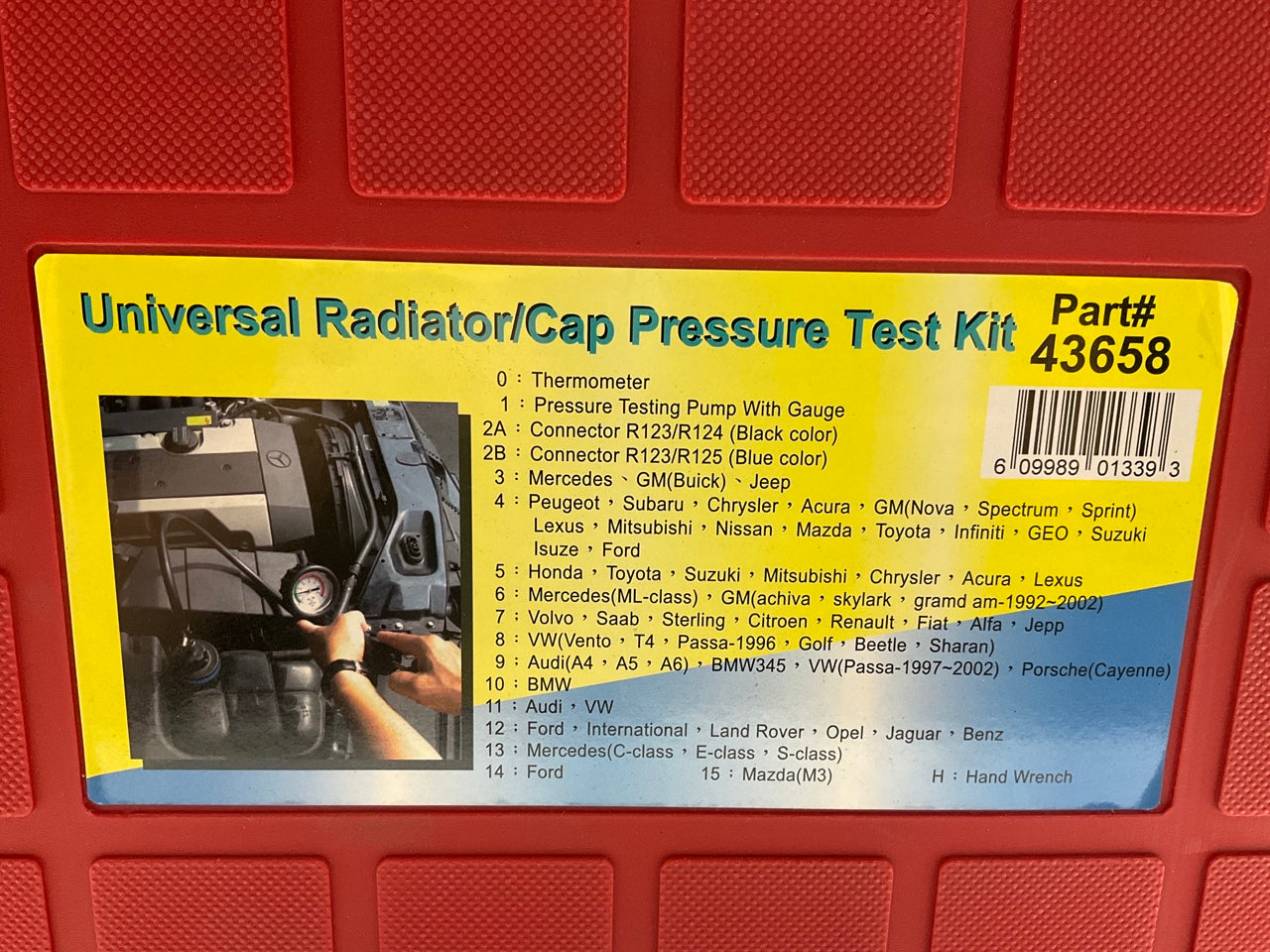 FJC 43658 Radiator And Radiator Cap Pressure Test Kit