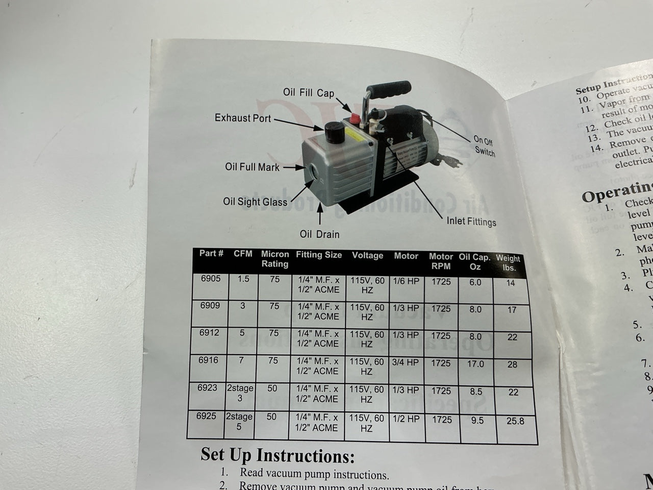 FJC 6909 3.0 CFM Vacuum Pump