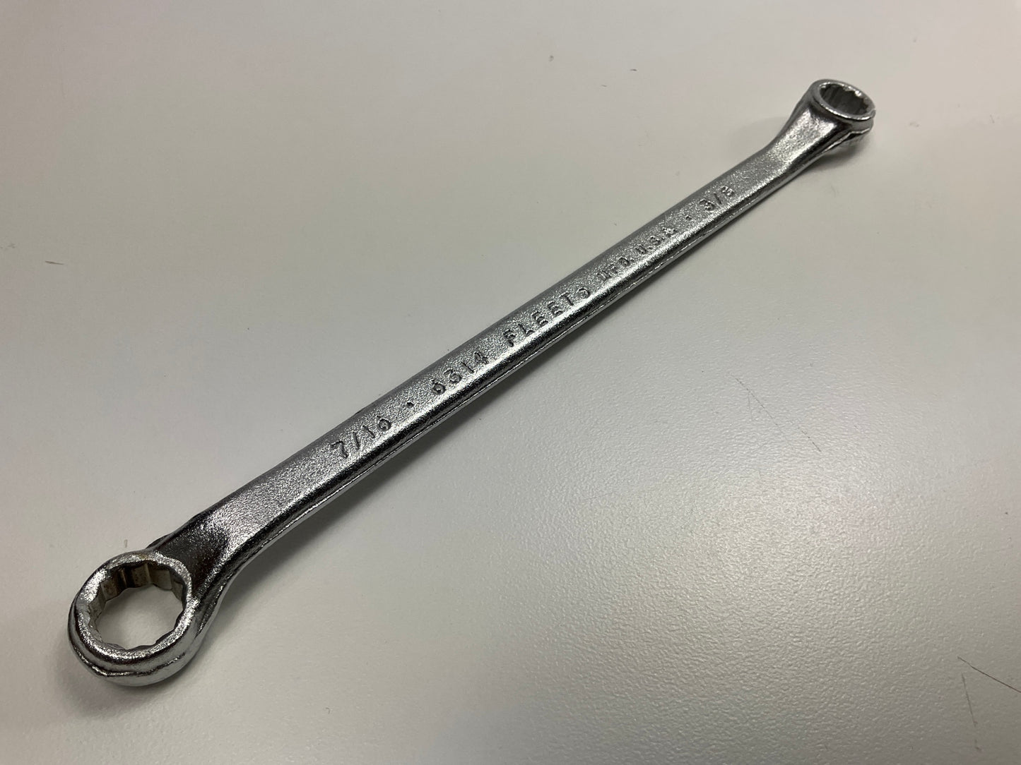 VINTAGE - Fleet 6314 Double End Offset Box Wrench, 7/16'' & 3/8'' - MADE IN USA