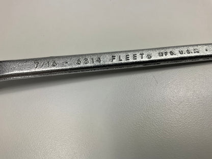 VINTAGE - Fleet 6314 Double End Offset Box Wrench, 7/16'' & 3/8'' - MADE IN USA