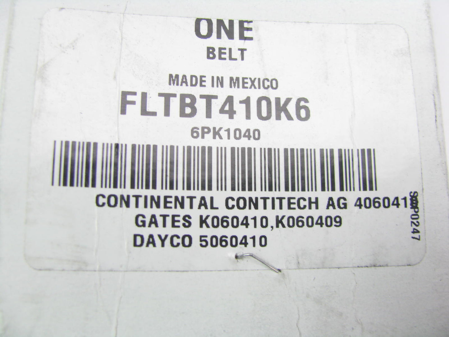 Fleetrite FLTBT410K6 Serpentine Belt - 0.84'' X 41.50'' - 6 Ribs