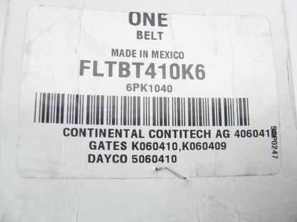 Fleetrite FLTBT410K6 Serpentine Belt - 0.84'' X 41.50'' - 6 Ribs