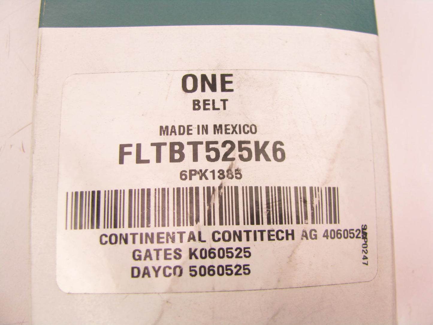 Fleetrite FLTBT525K6 Serpentine Belt - 0.84'' X 53.00'' - 6 Ribs