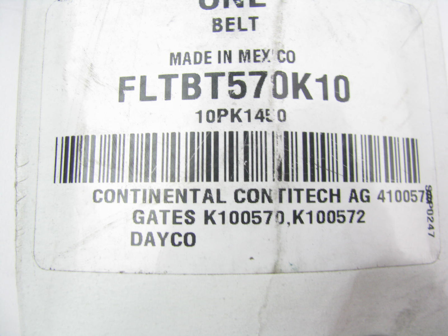 Fleetrite FLTBT570K10 Serpentine Belt - 1.367'' X 57.82'' - 10 Ribs