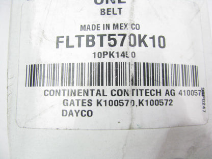Fleetrite FLTBT570K10 Serpentine Belt - 1.367'' X 57.82'' - 10 Ribs