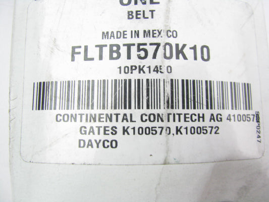 Fleetrite FLTBT570K10 Serpentine Belt - 1.367'' X 57.82'' - 10 Ribs