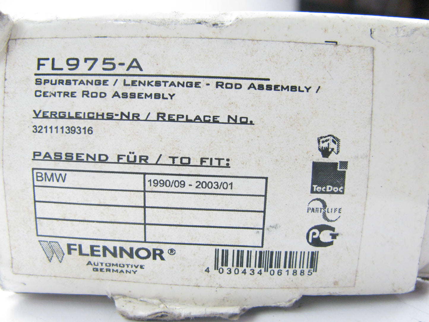 Steering Tie Rod Assembly-End Assembly Front Right,Right Flennor FL975-A
