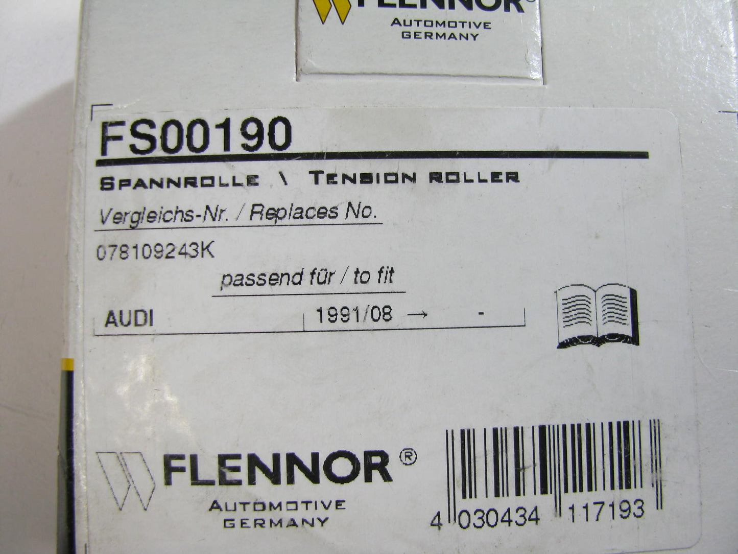 Flennor FS00190 Engine Timing Belt Tensioner for 1994-1998 Audi 2.8L-V6