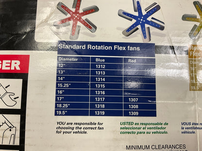 Flex-a-lite 1317 Cooling High Performance 6-Blade Flex Fan 17'' Blue Std Rotation