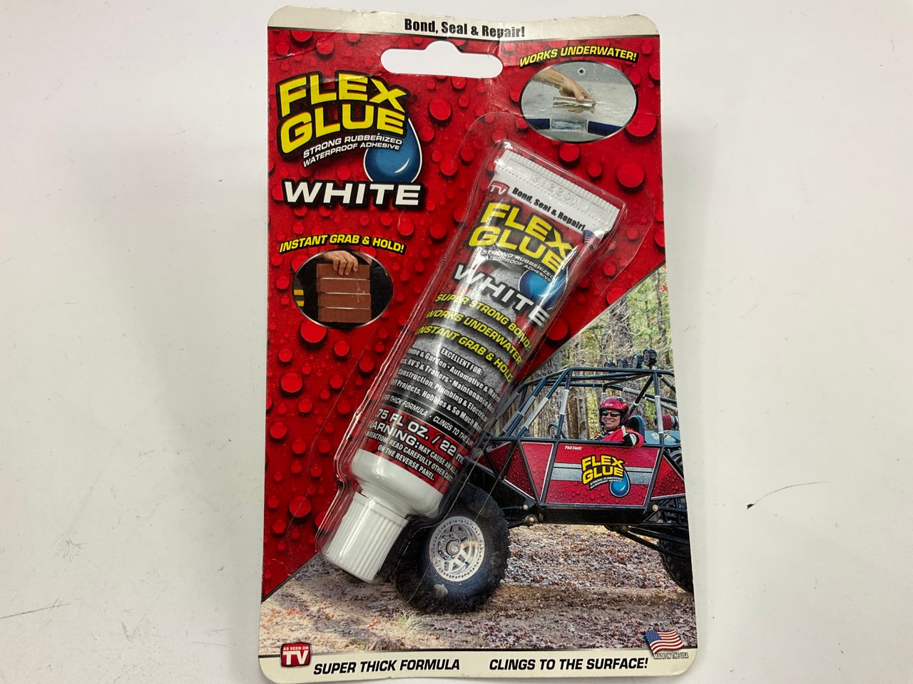 Flex Seal GFSWHTMINI Flex Glue MINI White Rubberized Waterproof Adhesive 0.75 Oz