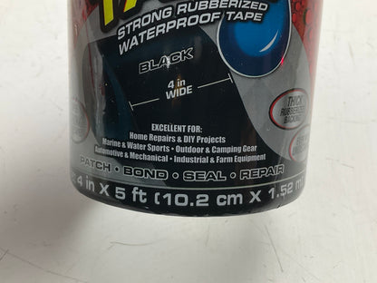 Flex Seal TFSBLKR0405 Rubberized Waterproof Flex Tape 4'' Wide X 5' Long - BLACK