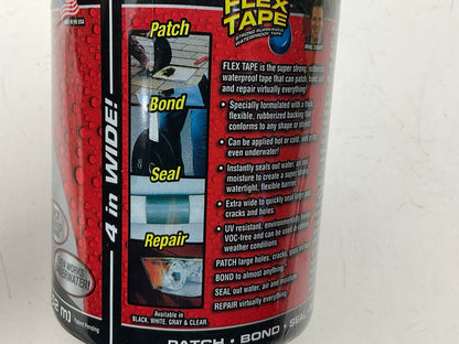 Flex Seal TFSBLKR0405 Rubberized Waterproof Flex Tape 4'' Wide X 5' Long - BLACK