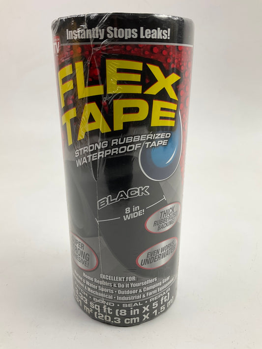 Flex Seal TFSBLKR0805 Rubberized Waterproof Tape Adhesive Sealant Patch, 8'' X 5'