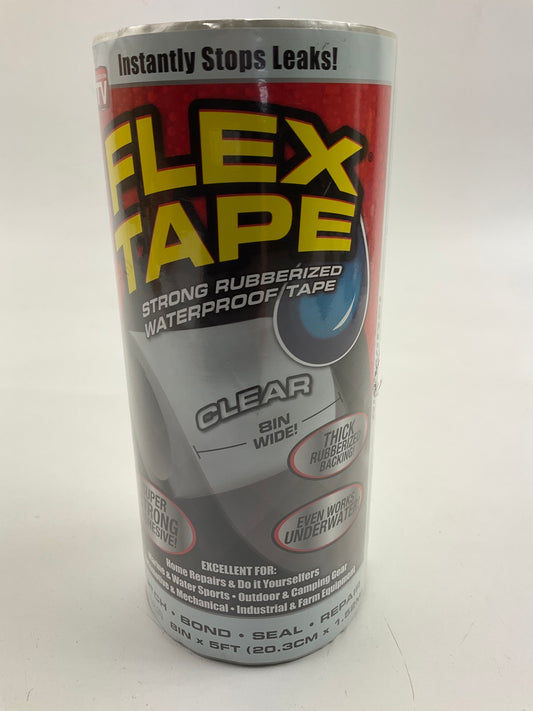 Flex Seal TFSCLRR0805 Rubberized Waterproof Tape, 8 Inches X 5 Feet, Clear