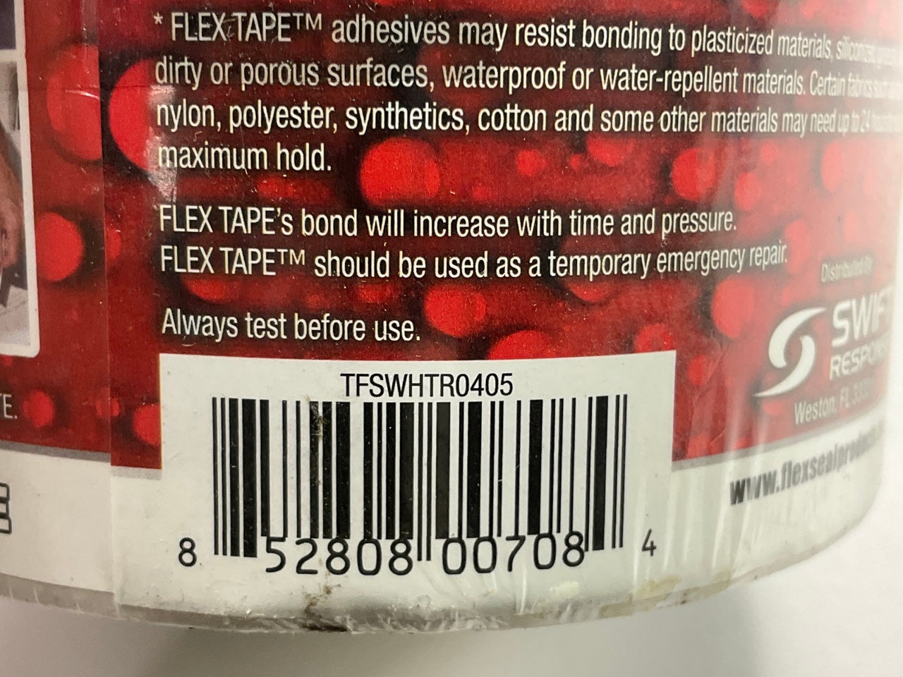 Flex Seal TFSWHTR0405 Rubberized Waterproof Flex Tape 4'' Wide X 5' Long - WHITE