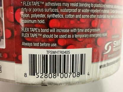 Flex Seal TFSWHTR0405 Rubberized Waterproof Flex Tape 4'' Wide X 5' Long - WHITE