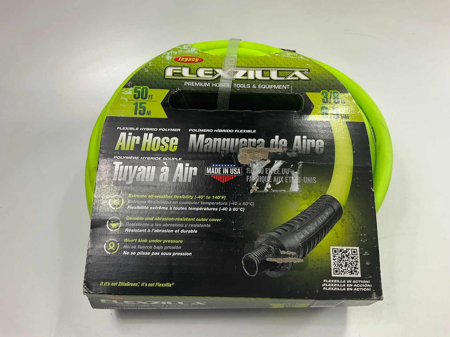 Legacy Flexzilla 3/8'' X 50' Air Hose W/ 1/4'' Fittings
