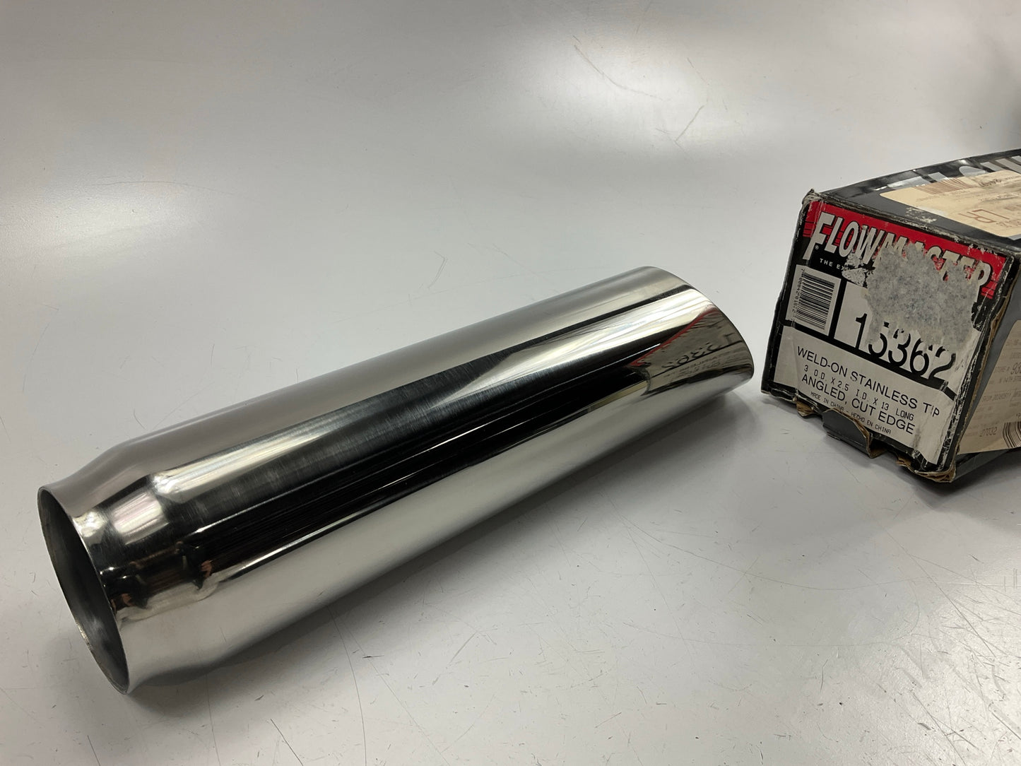 Flowmaster 15362 Exhaust Pipe Tip 3'' Angle Cut Polished Stainless Steel
