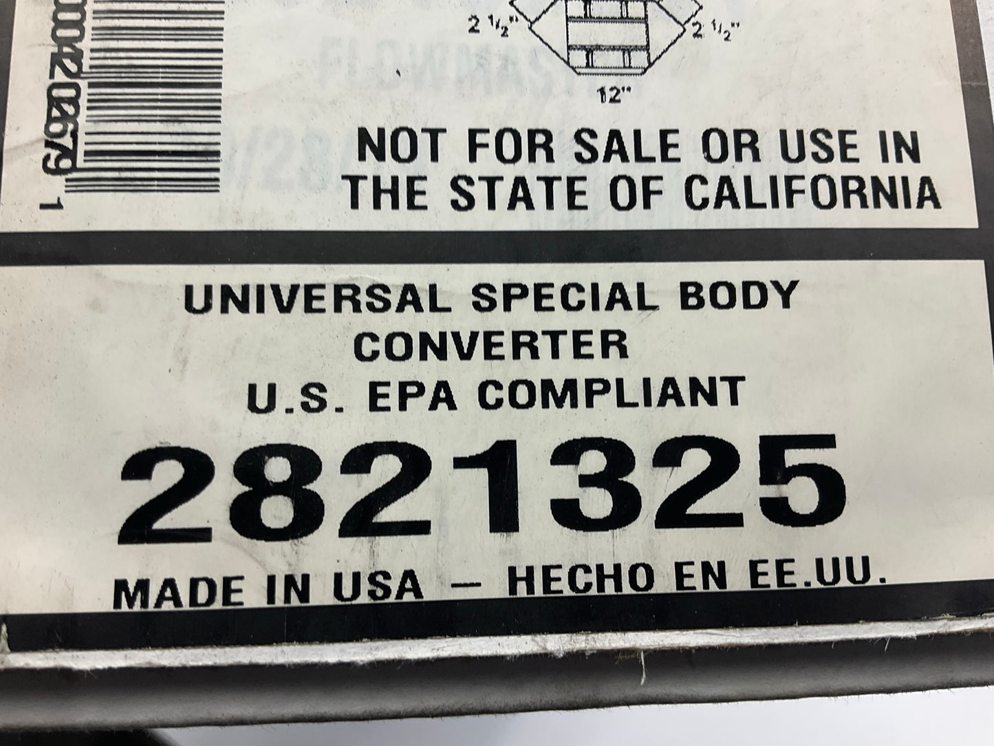 Flowmaster 2821325 Catalytic Converter 2-1/2'' Inlet 2-1/2'' Outlet