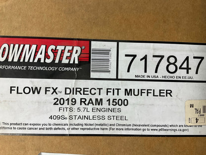 Flowmaster 717847 FlowFX Direct Fit Muffler For 2019-2024 Ram 1500 5.7L-V8