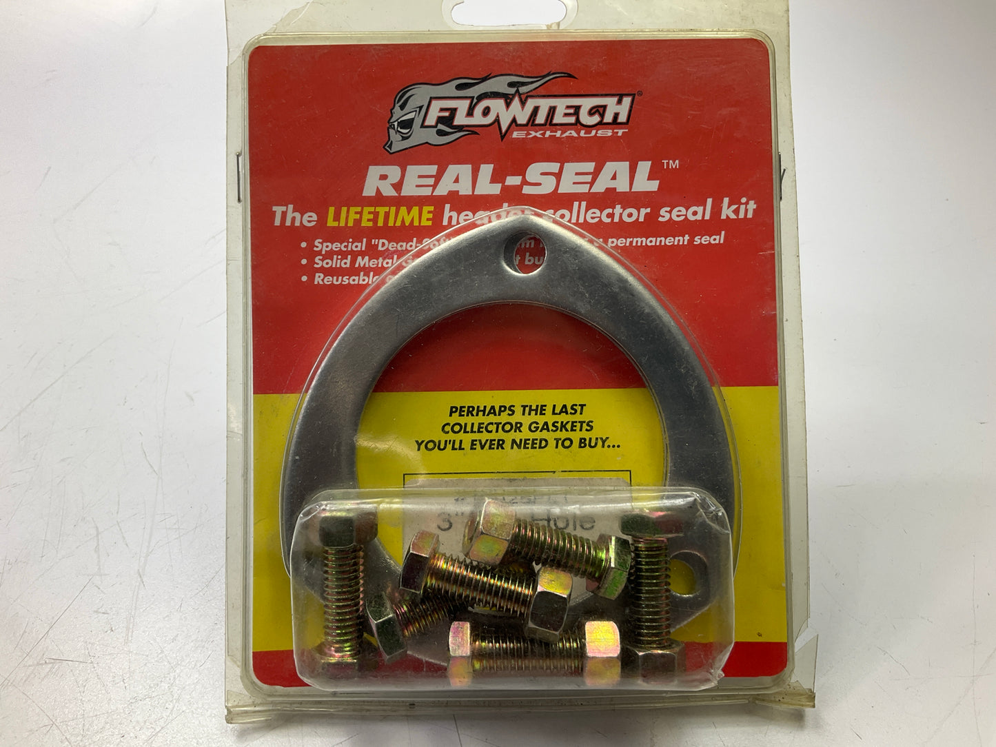 Flowtech 10025FLT Exhaust Header Collector Aluminum Gaskets, 3'', With Bolts