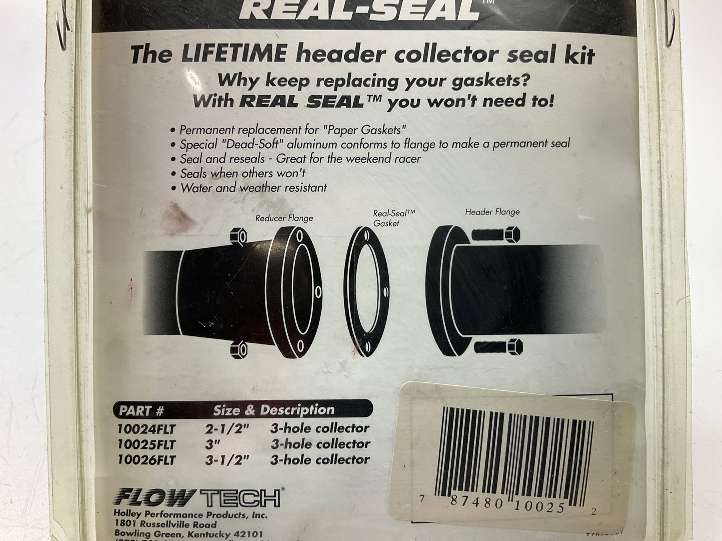 Flowtech 10025FLT Exhaust Header Collector Aluminum Gaskets, 3'', With Bolts
