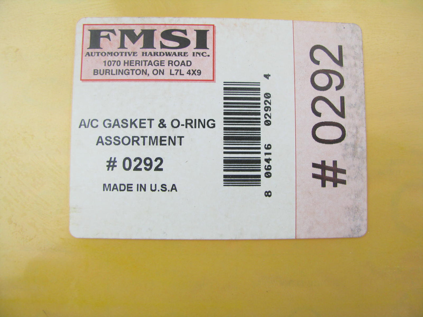 Fmsi 0292 Mobile Mechanic A/C Gasket & O-Ring Assortment Kit - 138 PCS