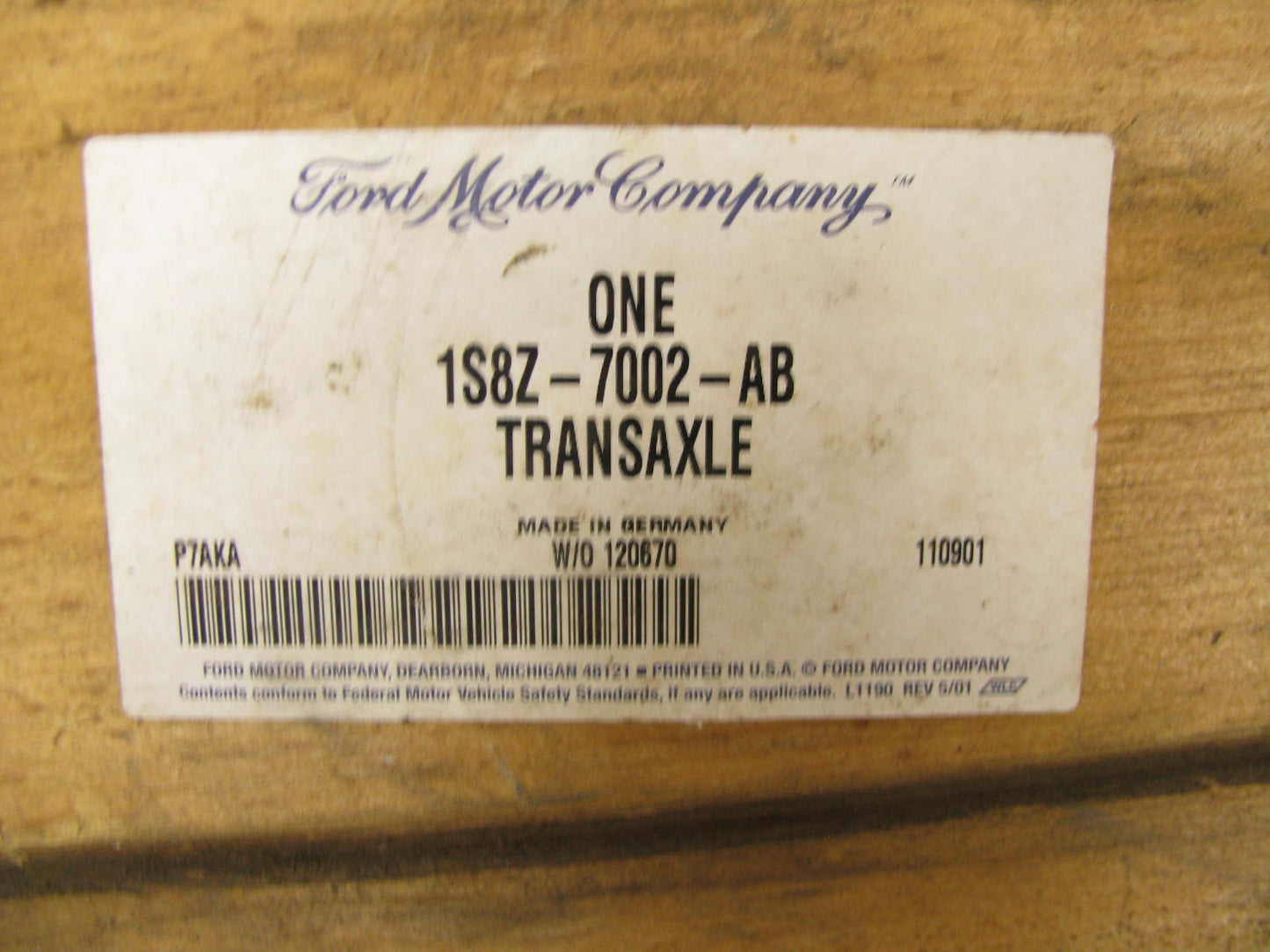 New Genuine OEM Ford Manual Transmision 2000-2001 Mercury Cougar 1S8Z-7002-AB