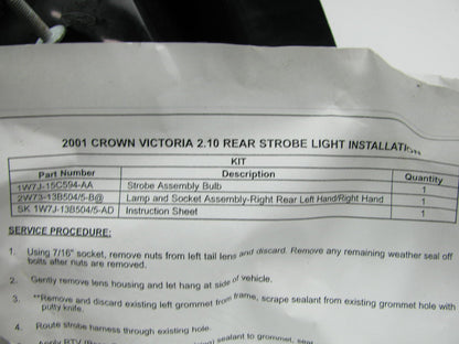 NEW - 1999-2006 POLICE Crown Victoria Right Tail Light Lamp W/ Strobe & Harness