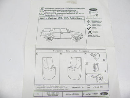 NEW 2L2Z-16A550-CAD FRONT Splash Guards Mud Flaps BEIGE OEM For 02-03 Explorer