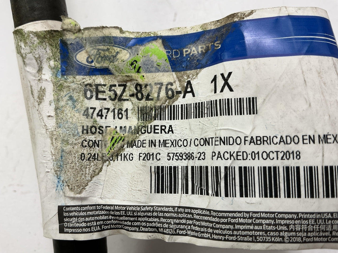 NEW - OEM Ford 6E5Z-8276-A Coolant Inlet Hose 06-09 Fusion Milan 2.3L-L4 3.0L-V6