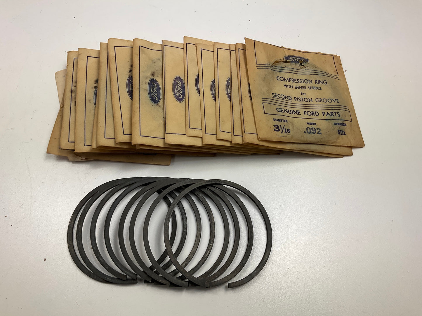 NOS - OEM Ford 81A-6149-A Engine Piston Rings STD 1932-1942 Flathead V8 90HP