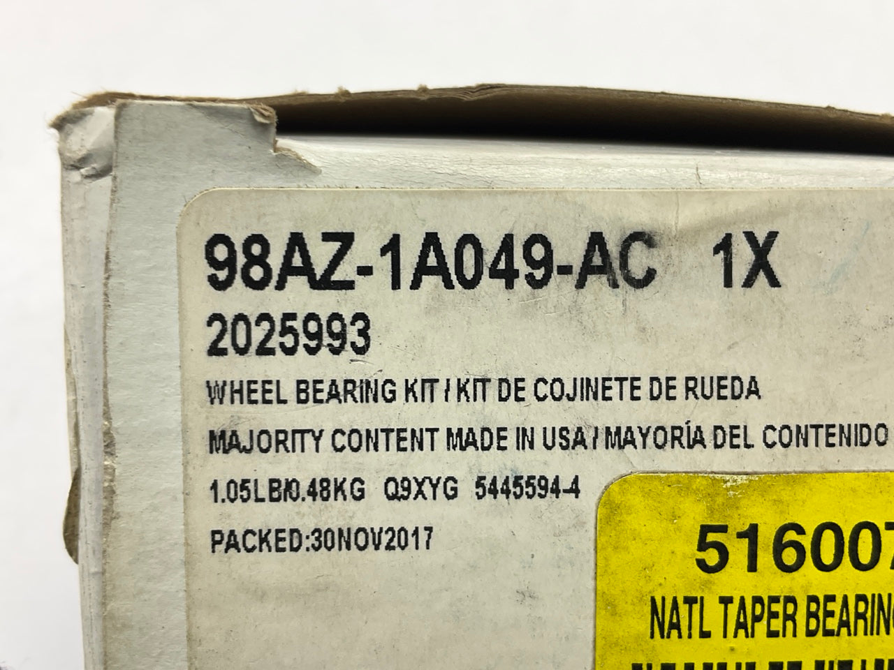 NEW - OEM Ford 98AZ-1A049-AC Rear Wheel Bearing For 2000-2008 Focus