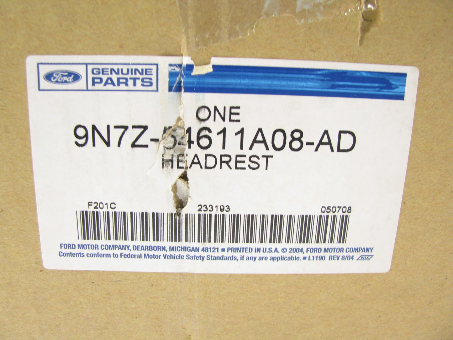 New Genuine OEM Ford Leather Head Rest For 2009 Mercury Milan 9N7Z-54611A08-AD