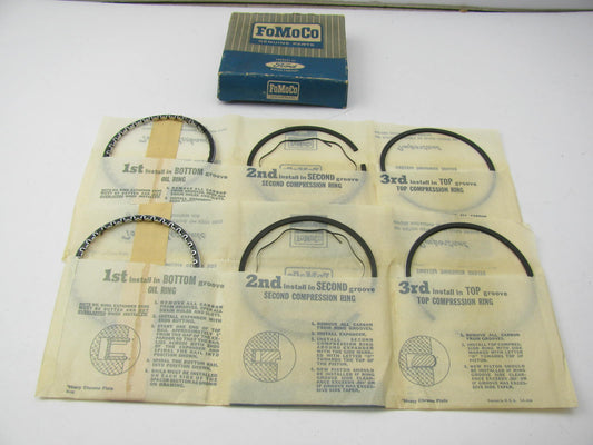 DOES (2) PISTONS - OEM Ford C3OZ-6148-A Piston Rings STD 1963-1983 200 250-L6