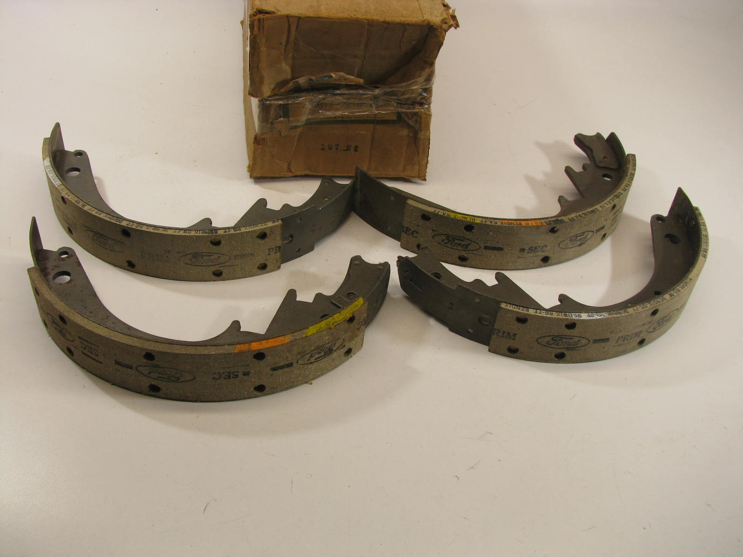 RELINED OEM Ford C6TZ-2218-19-A Rear Drum Brake Shoes 1964-67 E100 E200