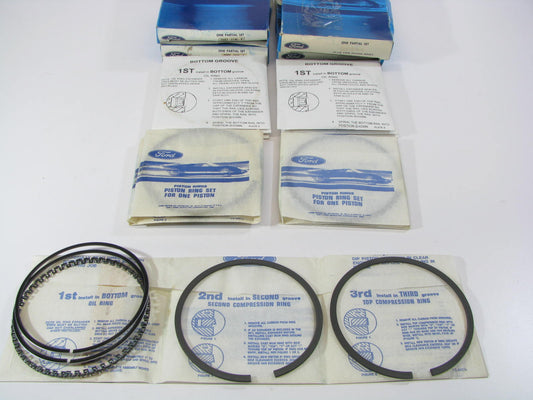 (4) NEW - OEM Ford C8SZ-6148-A Partial Piston Rings - Standard 1968-1993 429 460