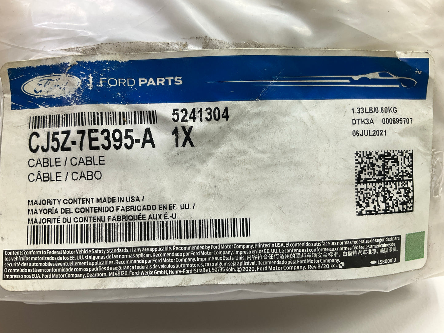 NEW - OEM Ford CJ5Z7E395A Auto Trans Shift Cable For 2013-2016 Ford Escape