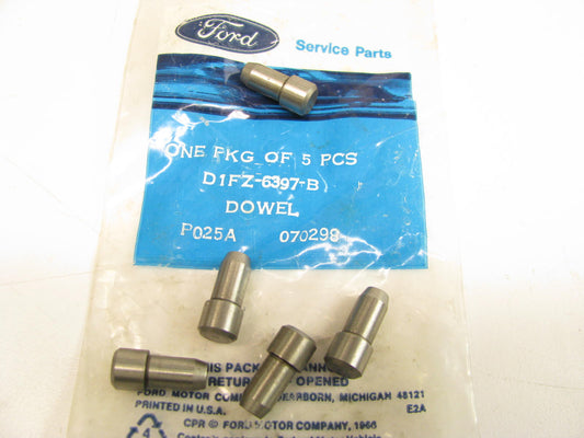 (5) NEW - OEM Ford D1FZ-6397-B Block To Flywheel Housing Dowel 1971-72 1.6L 2.0L