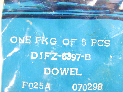 (5) NEW - OEM Ford D1FZ-6397-B Block To Flywheel Housing Dowel 1971-72 1.6L 2.0L