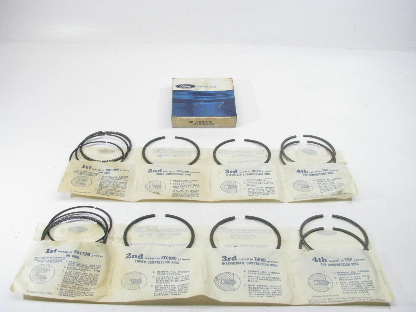 NEW - OEM Ford D2TZ-6148-F Partial Piston Rings - Standard 72-74 359 361 389 391