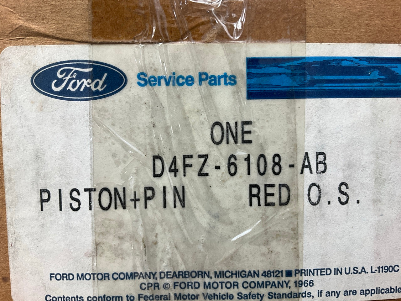 NEW - OEM Ford D4FZ-6108-AB Engine Piston STD (RED) 1974-1991 2.3L-L4