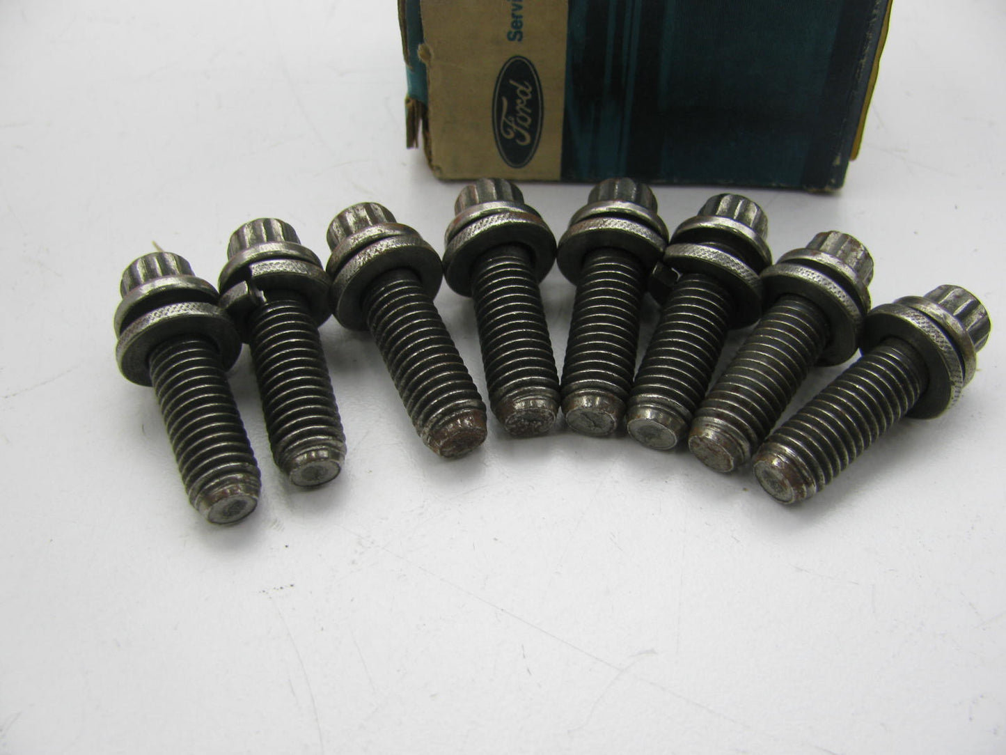 (8) NEW - OEM Ford D4FZ-6638-A Oil Pump Attaching Bolts 1974-1993 Ford 2.3L