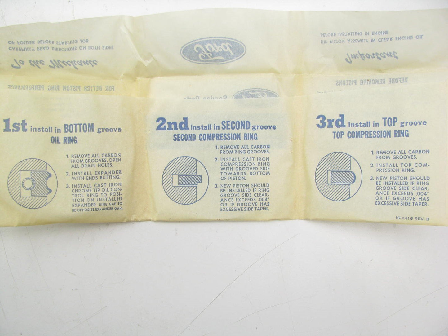 DOES (2) PISTONS - OEM Ford D4TZ-6148-H Piston Rings 040 OVER 1974-1975 FORD 360
