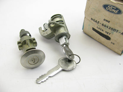 NOS - OEM Ford D6AZ-6043507-A Luggage Compartment & Glove Box Lock Set