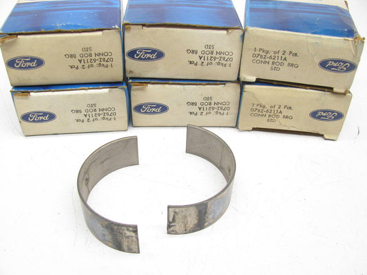 (6) NEW - OEM Ford D7BZ-6211-A Connecting Rod Bearings - STD 1973-1979 200 250