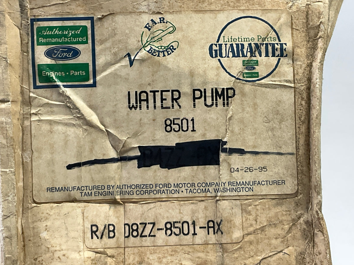 REMAN. - OEM Ford D8ZZ-8501-AX Engine Water Pump For 1974-1979 2.8L-V6