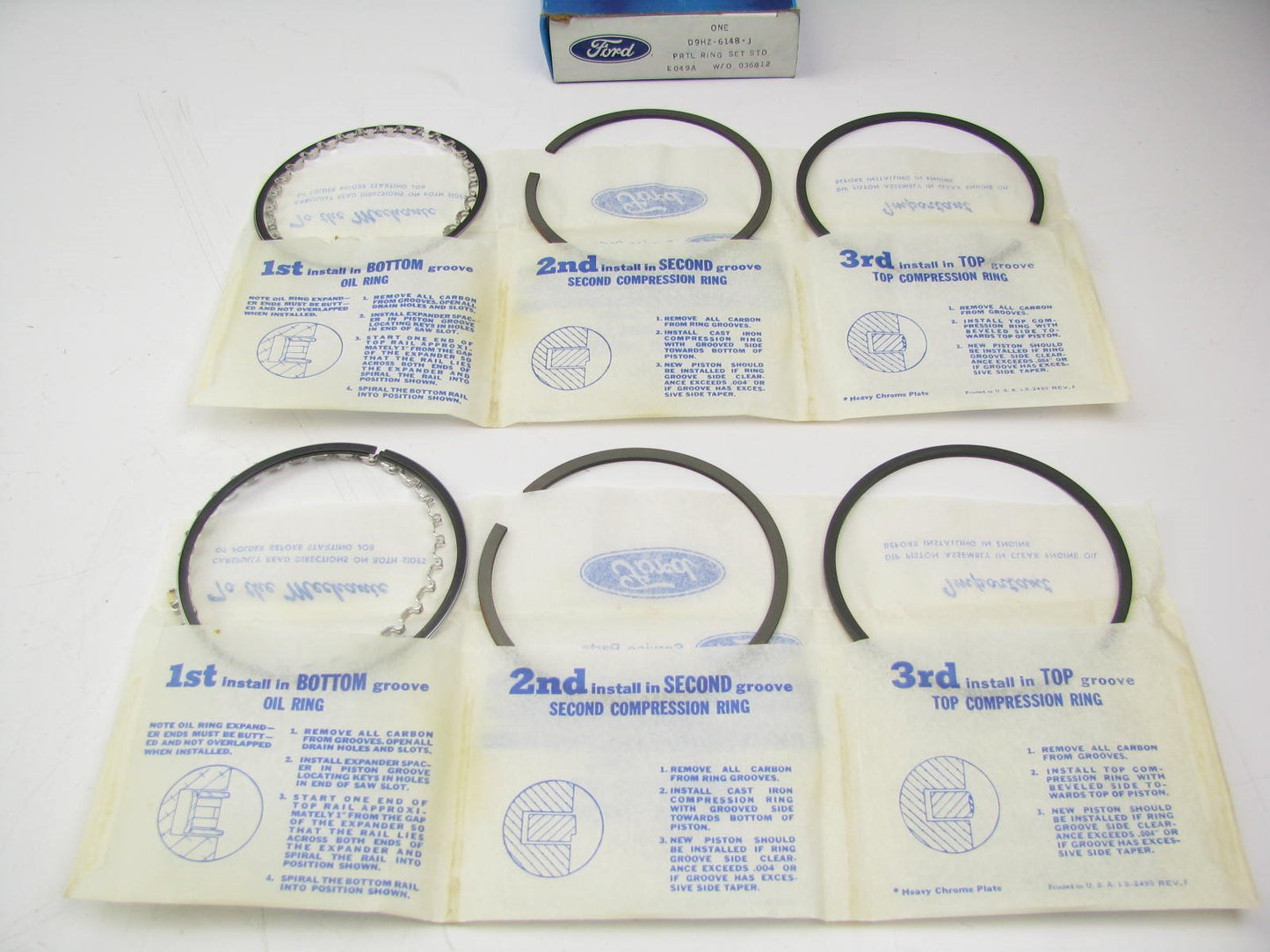 Ford D9HZ-6148-J Partial Piston Ring Set - STANDARD  1980-1989 Ford Truck 370 V8