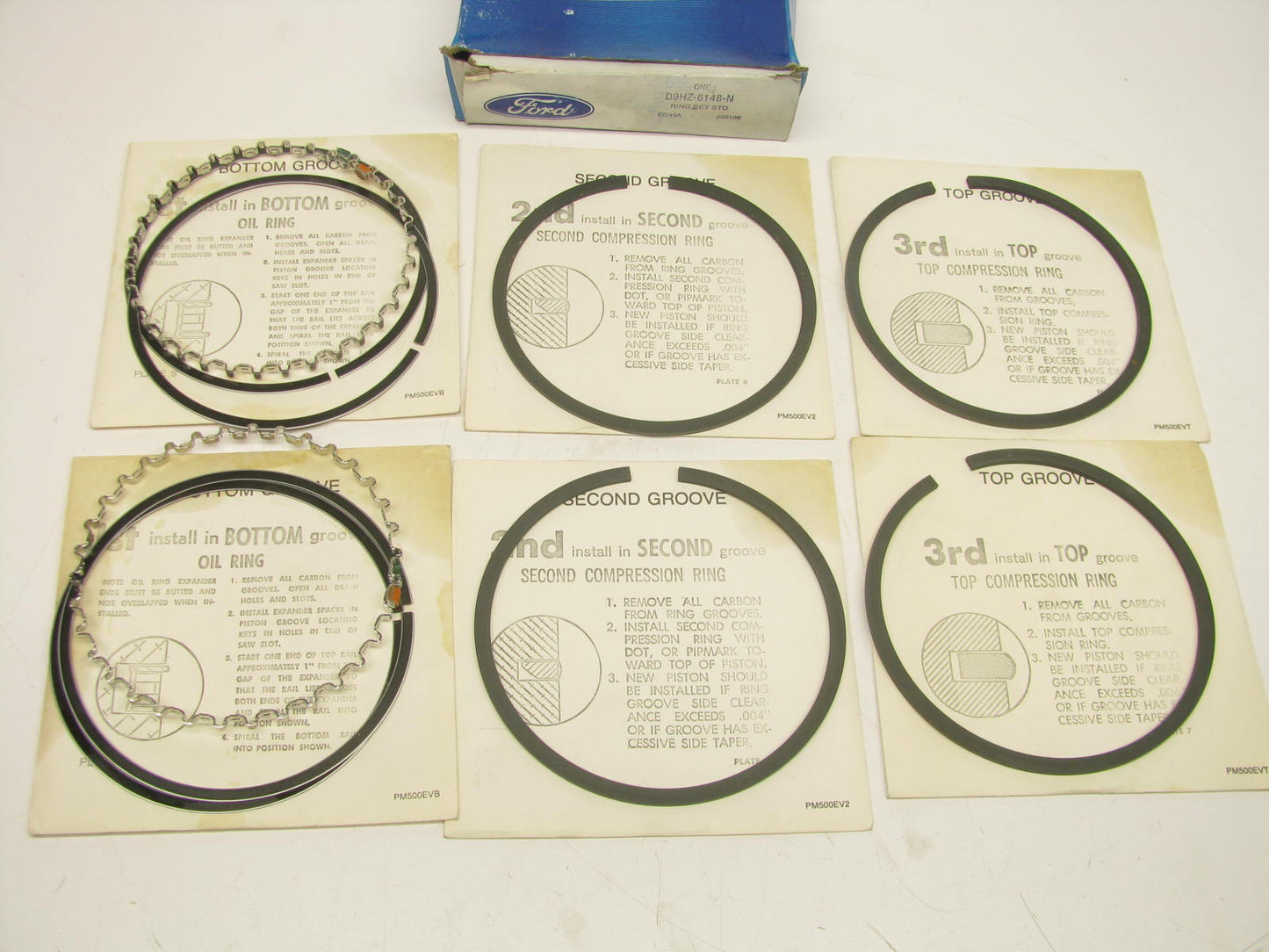 DOES 2 PISTONS - OEM Ford D9HZ-6148-N Standard Piston Rings Set 6.1L 370 V8 GAS